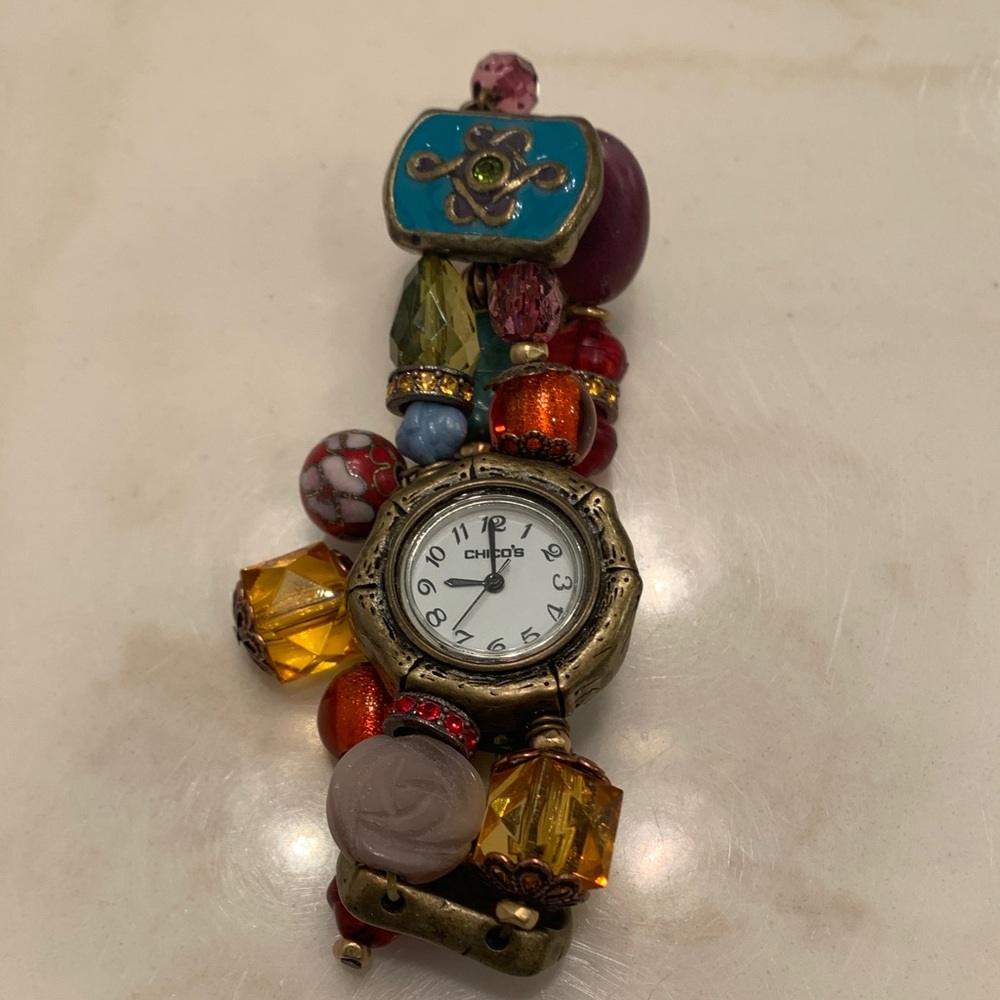 Chico’s Colorful Beaded Watch Bracelet